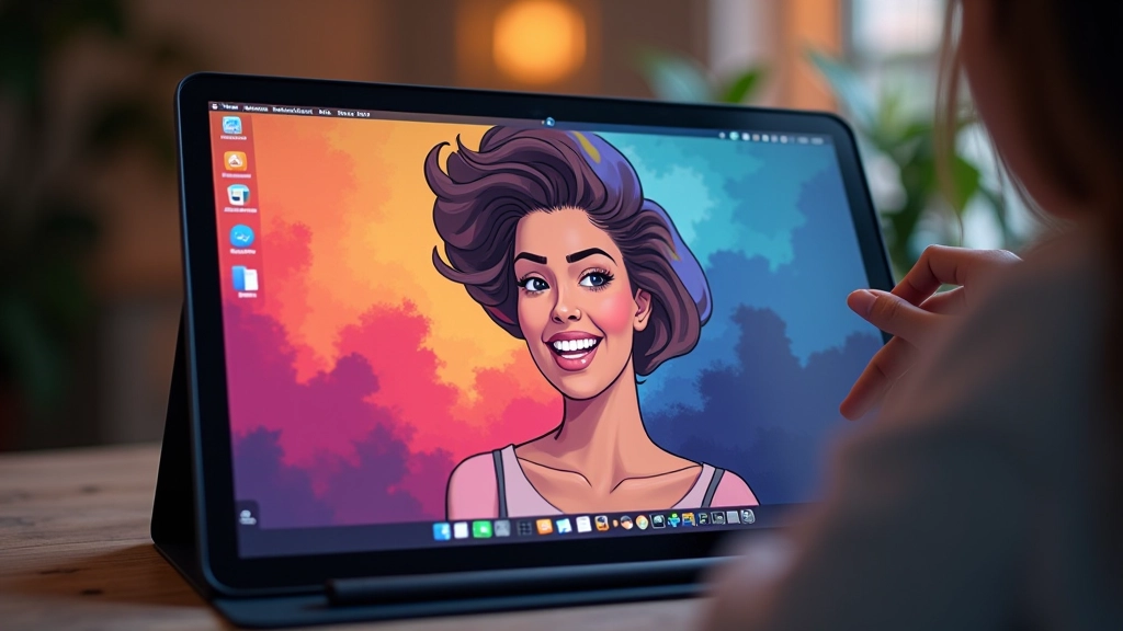 Digital illustration showing a character with saturated colors in focal point areas and desaturated muted colors in background for visual hierarchy