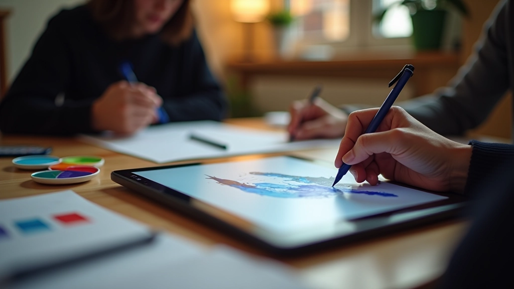 Digital illustration workspace setup for tablet drawing courses