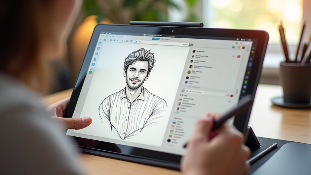 Digital illustration showing clean linework over base color blocking with organized layer structure visible in software panel